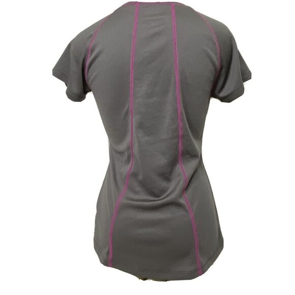 PUMA DryCELL Women's Small Short Sleeved Mesh Athletic Gym Workout Top Gray - Picture 2 of 7